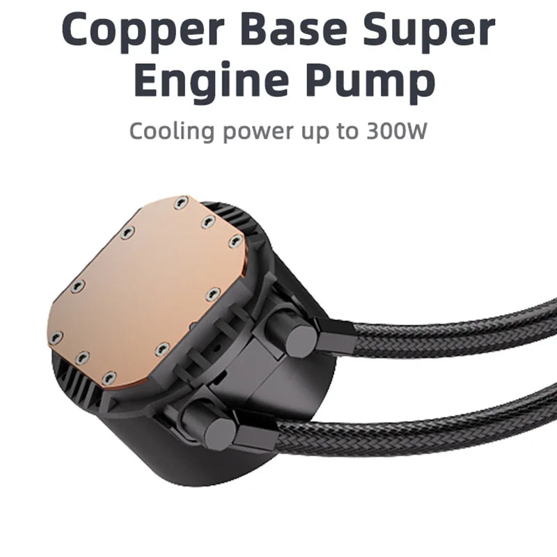 TEUCER AF-240 RGB Liquid CPU Cooler – 240mm Radiator, ARGB Fans, LGA/AM4/AM5 Compatible