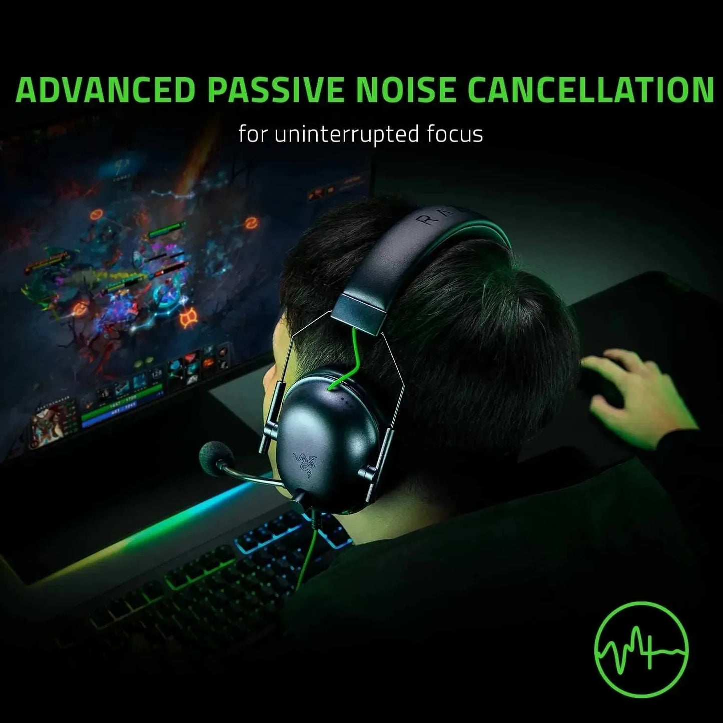 Razer BlackShark V2 X Wired Esports Headset – 7.1 Surround Sound, Hyperclear Cardioid Mic, Passive Noise Cancellation