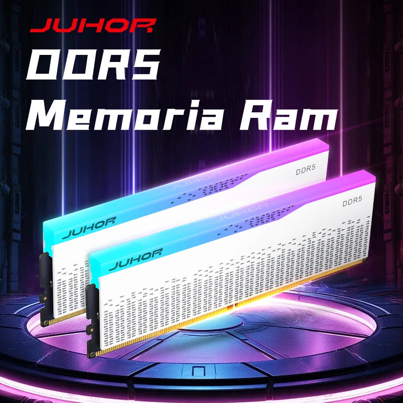 JUHOR Desktop Memory RGB DDR5 16GB×2 6000MHz 5600MHz DIMM High-Speed Memoria RAM
