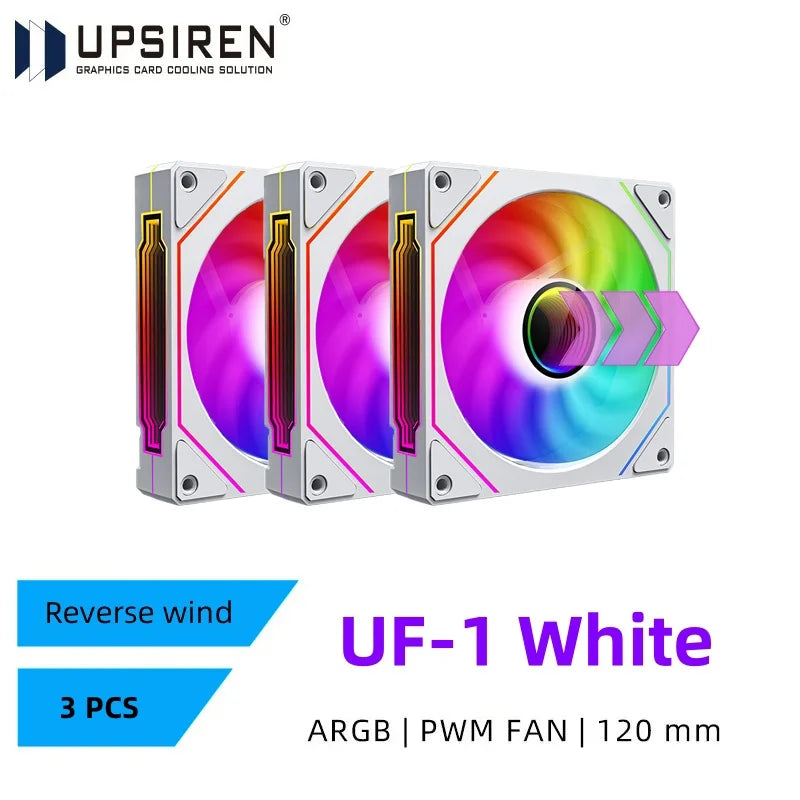 UPSIREN UF-1 PRISM 4 PRO 120mm ARGB Computer Case Fan – 4-Pin PWM, Quiet Cooling, 45.2CFM
