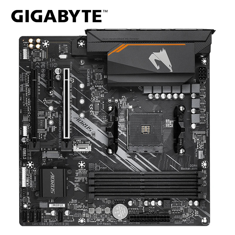 GIGABYTE B550M AORUS ELITE Micro-ATX Motherboard – AM4 Socket, Ryzen 5000/4000/3000 Series, Dual-Channel DDR4, M.2 NVMe