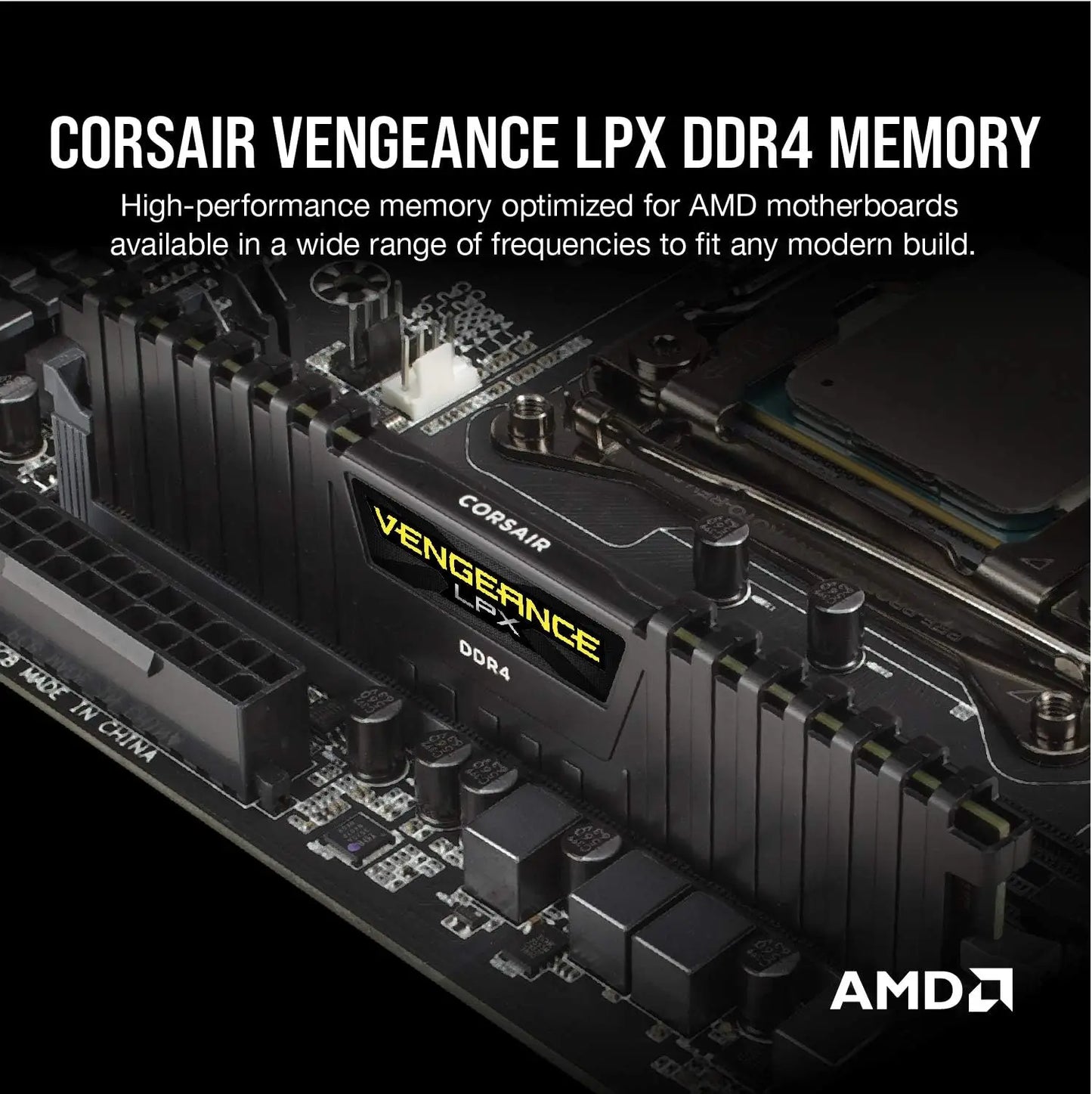 Corsair Vengeance LPX 32GB (2x16GB) DDR4 DRAM – 3200MHz/3600MHz Desktop Memory Kit – Black/White – XMP 2.0 for Intel & AMD Gaming