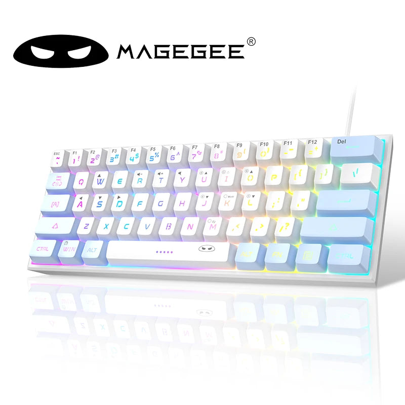 MageGee Mini 60% Gaming Keyboard – RGB Backlit 61 Key Ultra-Compact TS91 Ergonomic Waterproof Mechanical Feel