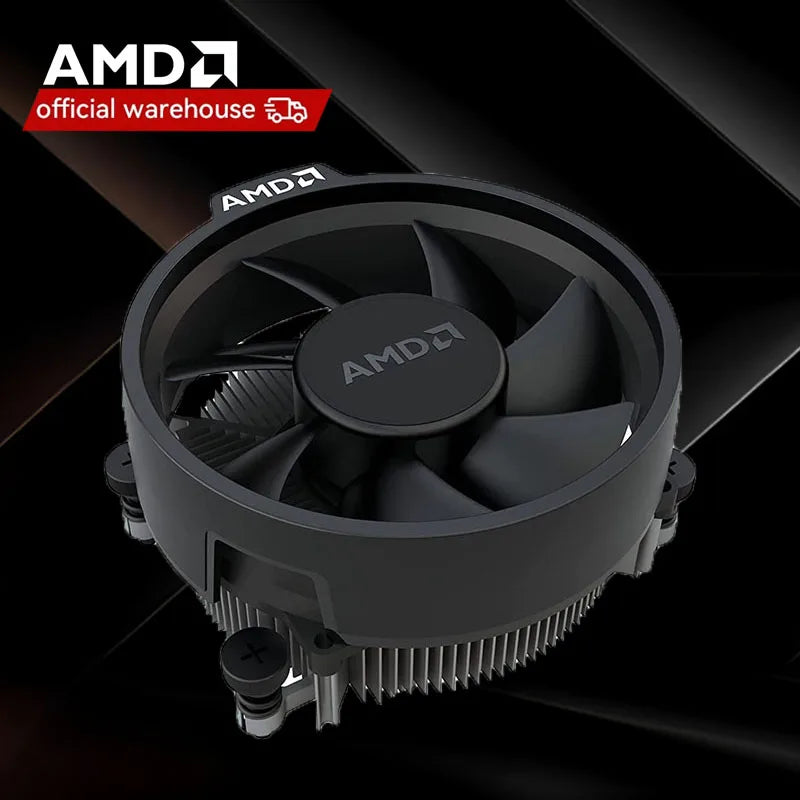 AMD Wraith Stealth CPU Cooler – Original 4-Pin Fan, Supports Ryzen R3/R5, AM4/AM5 Motherboards