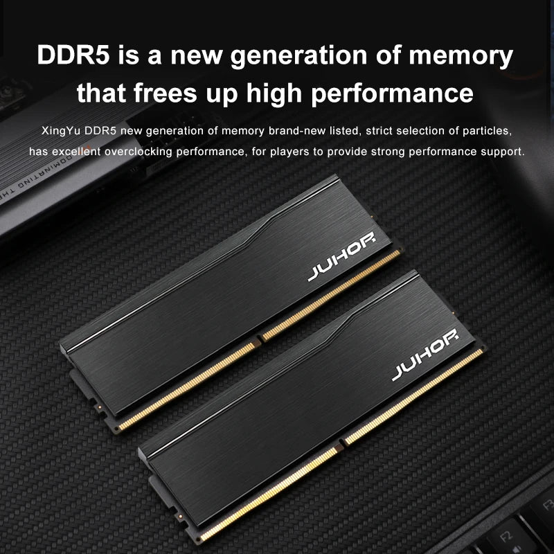JUHOR DDR5 RAM – 16GB 6000MHz / 6400MHz or 32GB (16GB×2) Desktop Memory with Heatsink