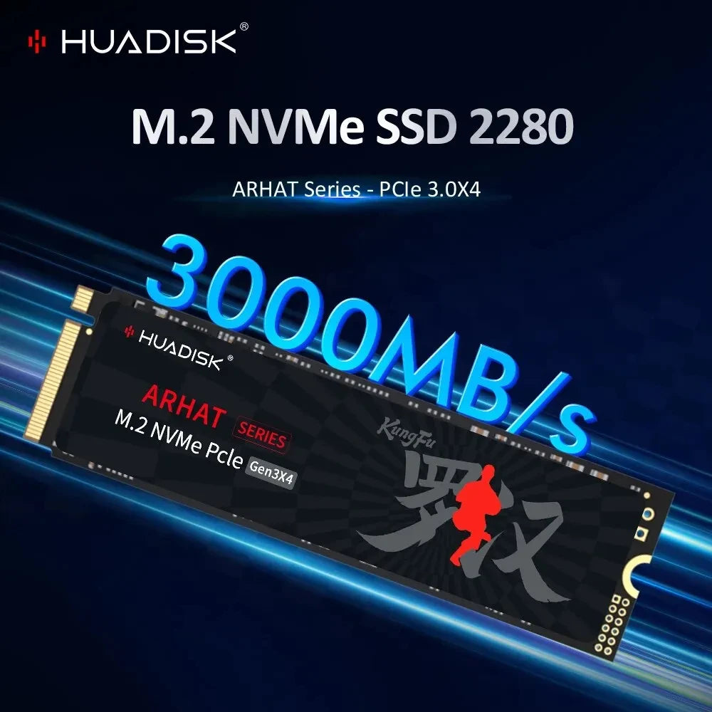 HUADISK M.2 NVMe PCIe SSD – 128GB / 256GB / 512GB / 1TB / 2TB – High-Speed Internal Solid State Drive for Laptop & Desktop