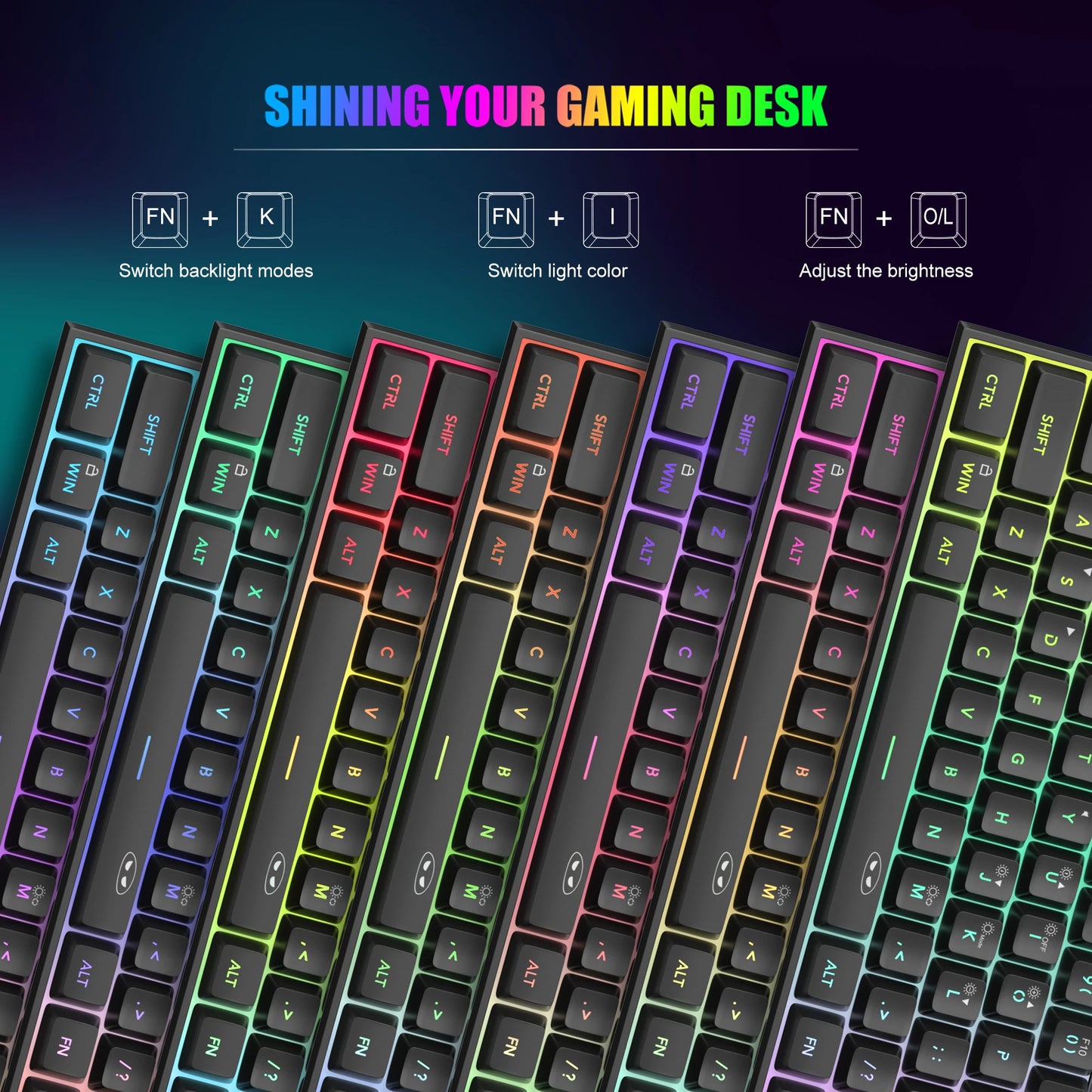 MageGee Mini 60% Gaming Keyboard – RGB Backlit 61 Key Ultra-Compact TS91 Ergonomic Waterproof Mechanical Feel
