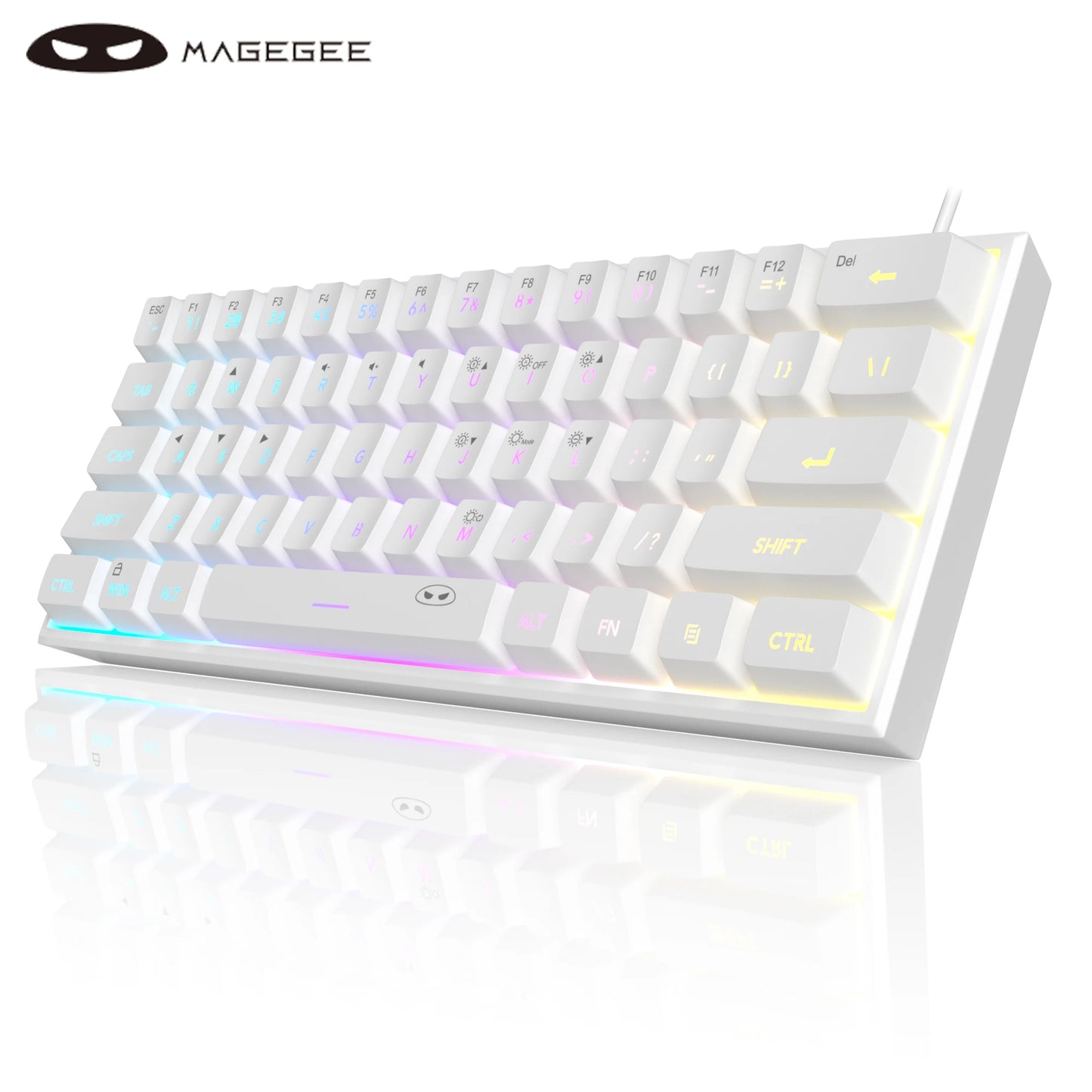 MageGee Mini 60% Gaming Keyboard – RGB Backlit 61 Key Ultra-Compact TS91 Ergonomic Waterproof Mechanical Feel