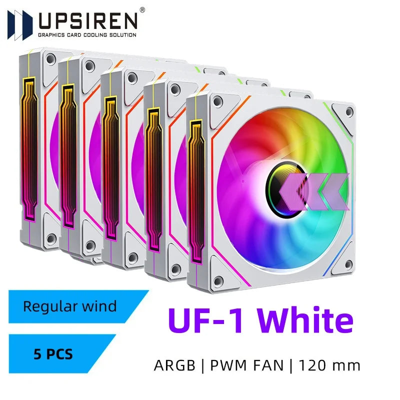 UPSIREN UF-1 PRISM 4 PRO 120mm ARGB Computer Case Fan – 4-Pin PWM, Quiet Cooling, 45.2CFM