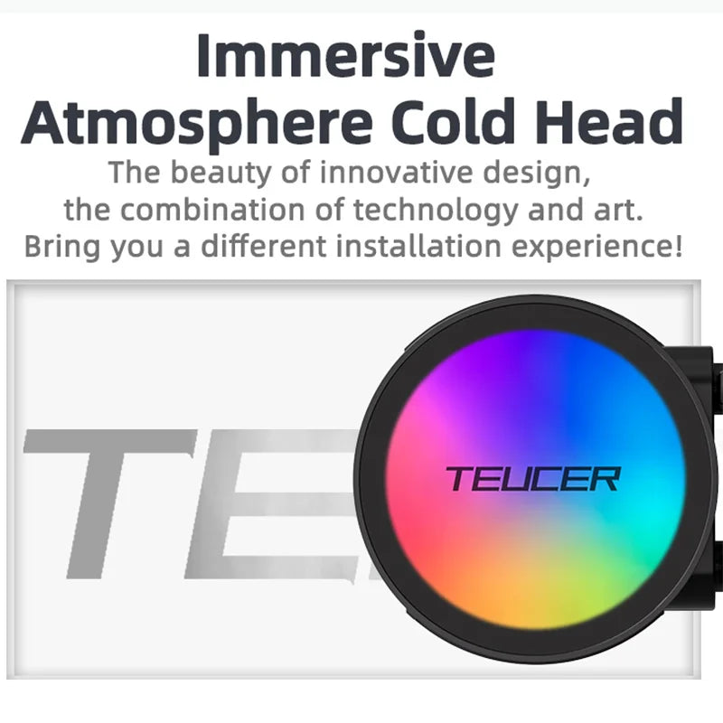 TEUCER AF-240 RGB Liquid CPU Cooler – 240mm Radiator, ARGB Fans, LGA/AM4/AM5 Compatible