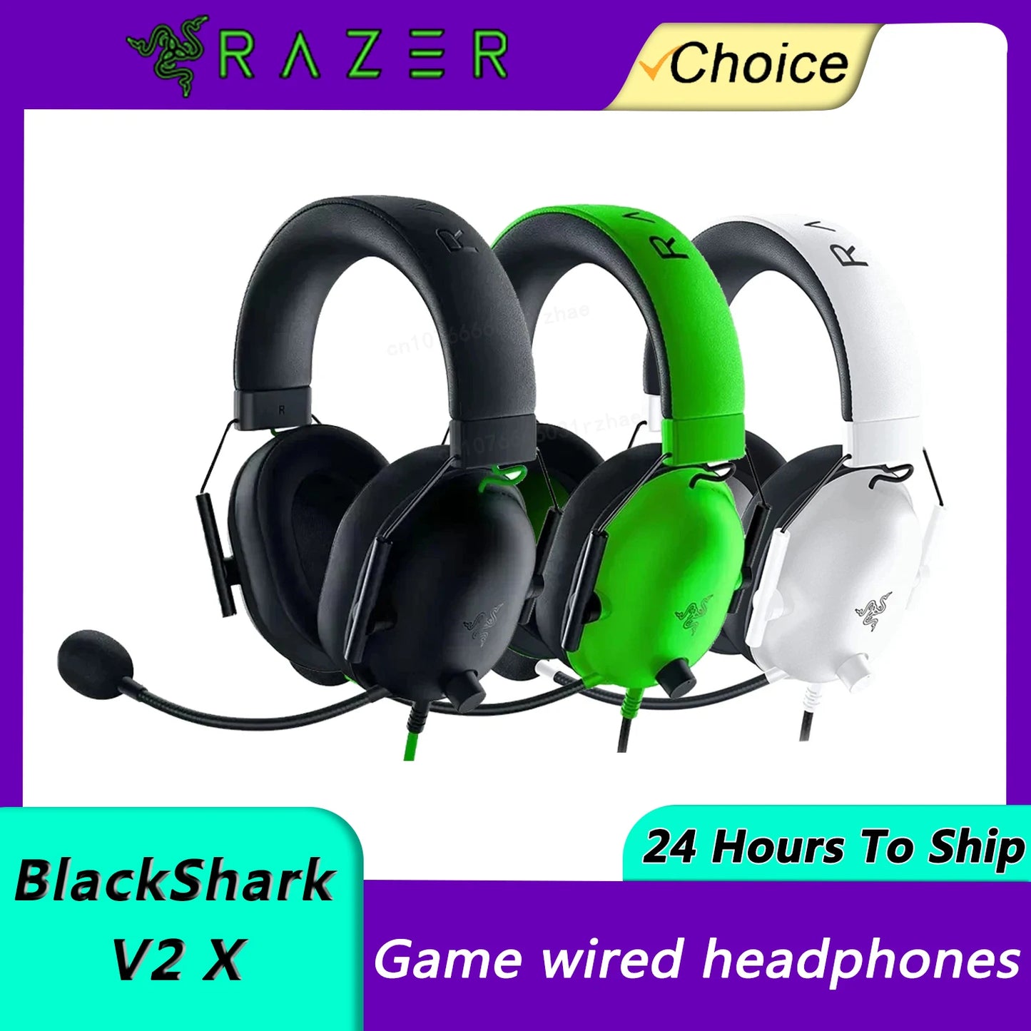 Razer BlackShark V2 X Wired Esports Headset – 7.1 Surround Sound, Hyperclear Cardioid Mic, Passive Noise Cancellation