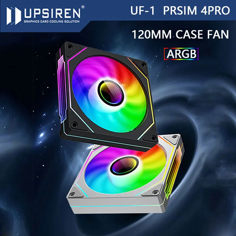 UPSIREN UF-1 PRISM 4 PRO 120mm ARGB Computer Case Fan – 4-Pin PWM, Quiet Cooling, 45.2CFM