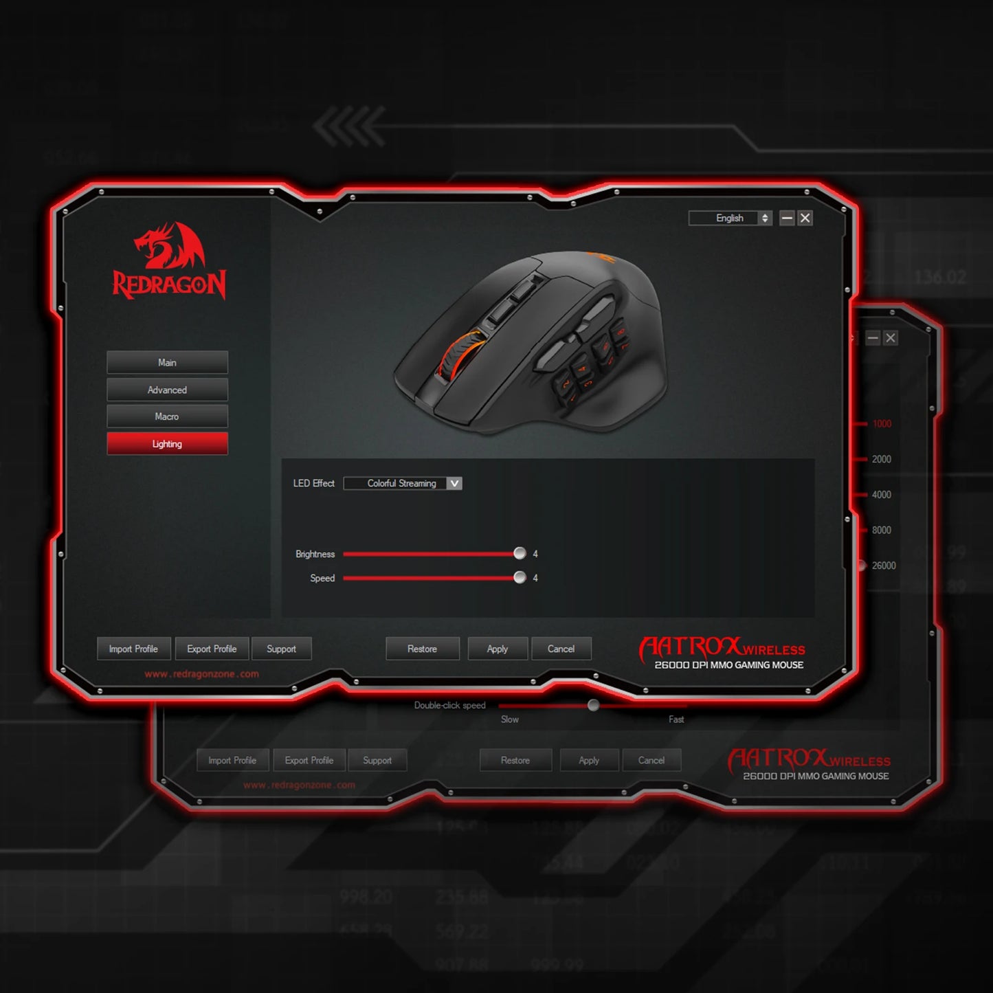 Redragon M811 PRO Wireless MMO Gaming Mouse – 15 Programmable Buttons, 10 Side Macro Keys, RGB