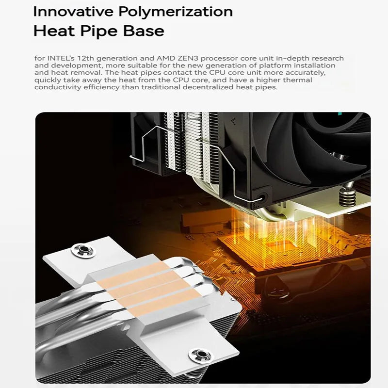 DEEPCOOL AG400 PLUS – 4 Heat Pipes, Dual 120mm Fans, 2000RPM, High-Performance Air Cooling, Supports Intel LGA 1700/1200/115X & AMD AM4/AM5