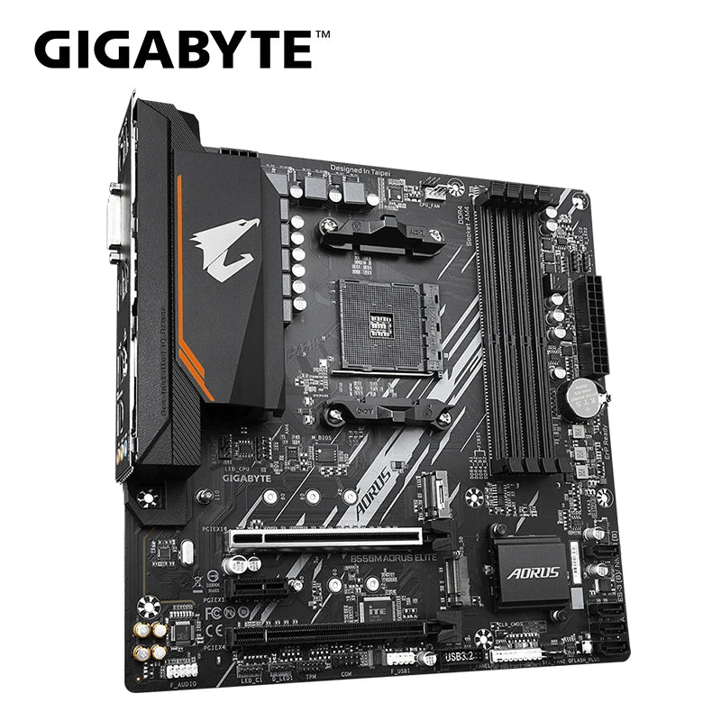 GIGABYTE B550M AORUS ELITE Micro-ATX Motherboard – AM4 Socket, Ryzen 5000/4000/3000 Series, Dual-Channel DDR4, M.2 NVMe