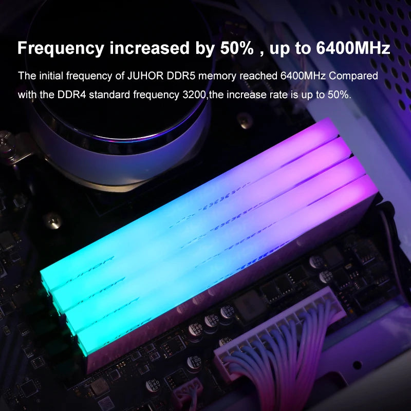 JUHOR Desktop Memory RGB DDR5 16GB×2 6000MHz 5600MHz DIMM High-Speed Memoria RAM