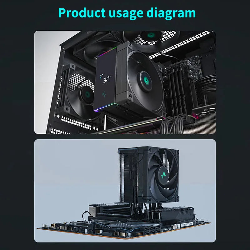 DeepCool AK500S Digital Display CPU Cooler 5 Heat Pipes TDP 240W Cooling ATX PC Radiator for LGA1700/1200/115X AM4 AM5