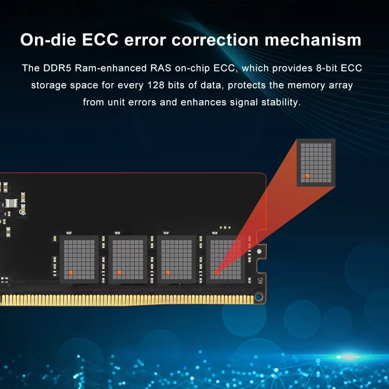 JUHOR DDR5 RAM – 16GB 6000MHz / 6400MHz or 32GB (16GB×2) Desktop Memory with Heatsink