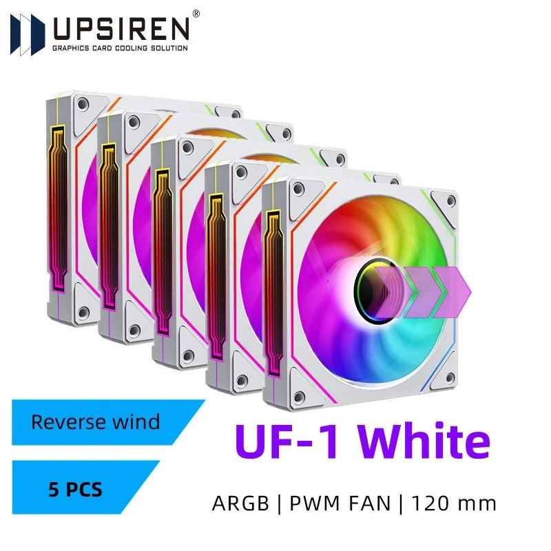 UPSIREN UF-1 PRISM 4 PRO 120mm ARGB Computer Case Fan – 4-Pin PWM, Quiet Cooling, 45.2CFM