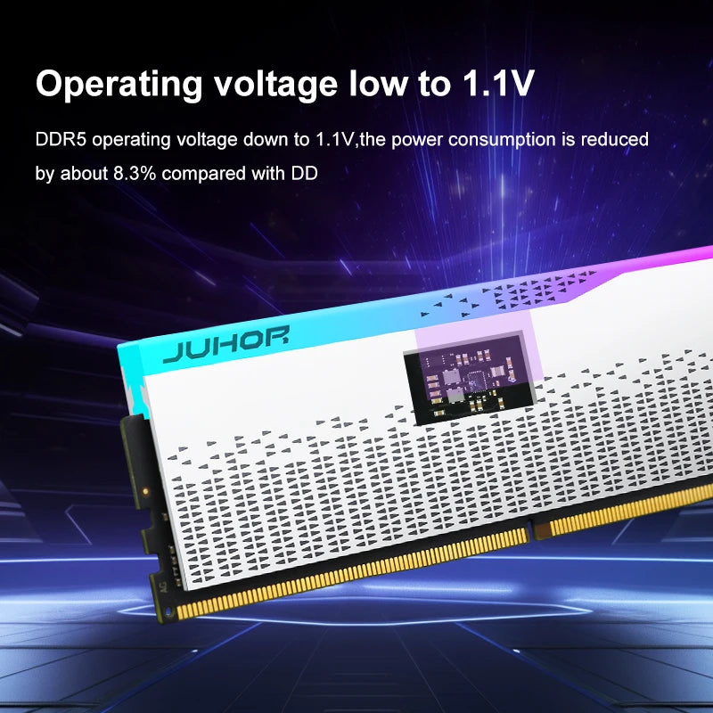 JUHOR Desktop Memory RGB DDR5 16GB×2 6000MHz 5600MHz DIMM High-Speed Memoria RAM