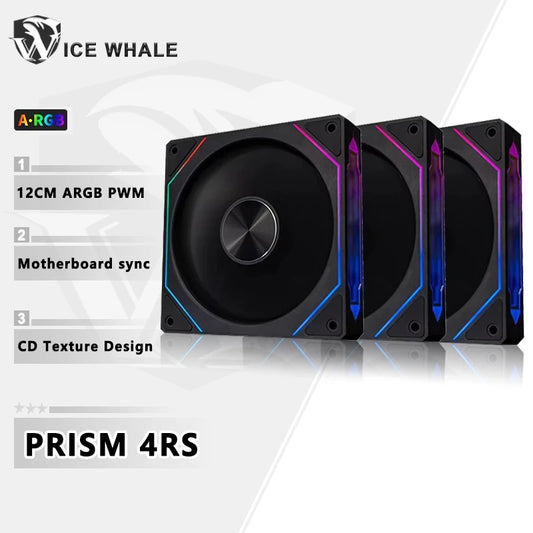 ICE Whale Prism 4RS ARGB 120mm PC Case Fan – Infinity Mirror Design, PWM 4-Pin, Motherboard Lighting Sync