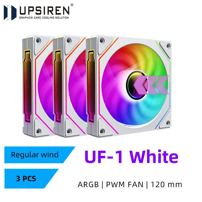 UPSIREN UF-1 PRISM 4 PRO 120mm ARGB Computer Case Fan – 4-Pin PWM, Quiet Cooling, 45.2CFM